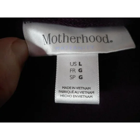 Maternity Motherhood Sz L Purple knit Dress Ruched sides short sleeve - Picture 3 of 4